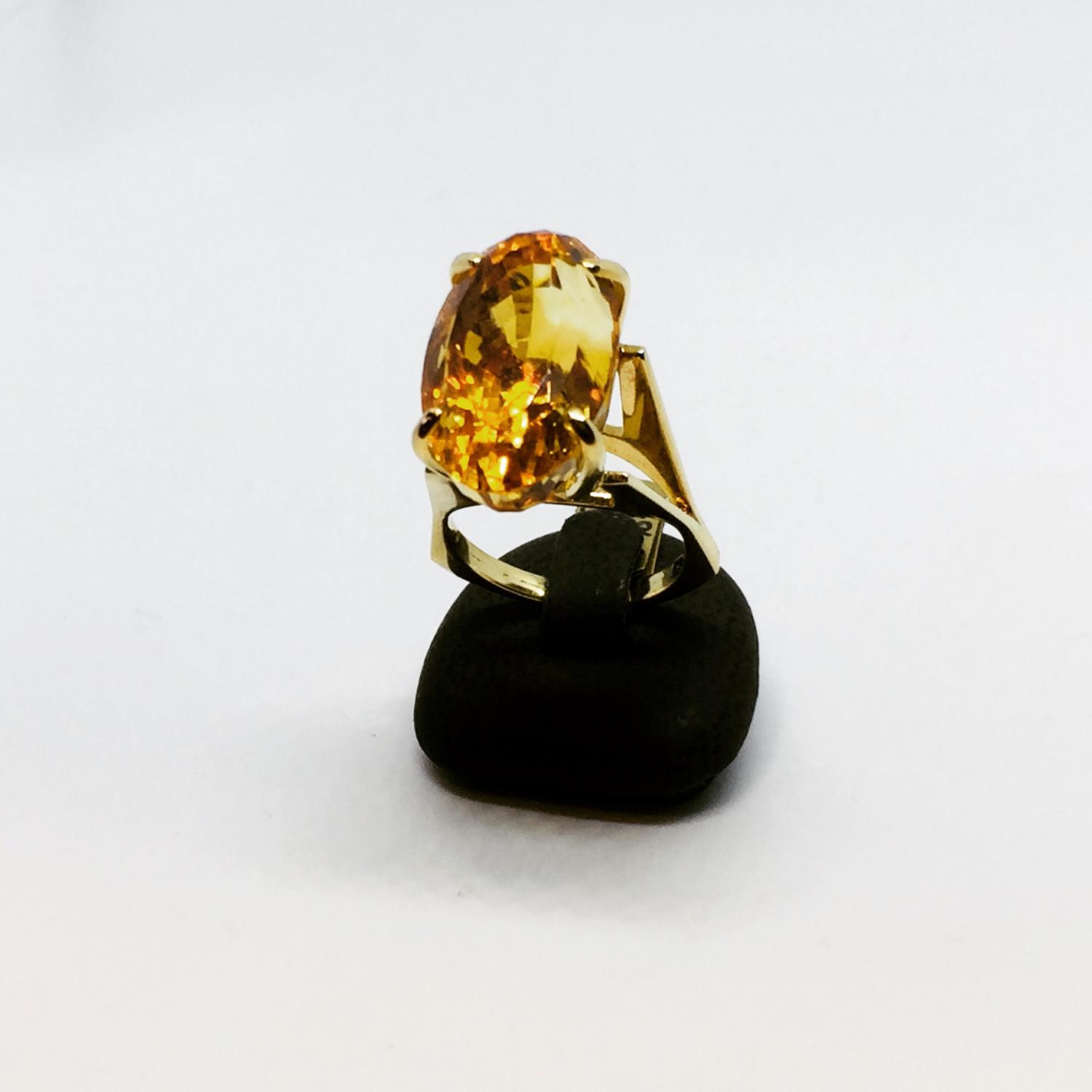 18 karaat gouden ring citrien - Goudcentrum.nl 